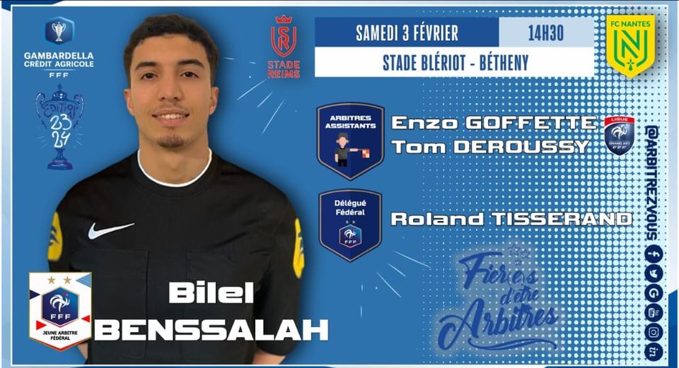 Arbitre des 16ème de Finale de la Coupe Gambardella