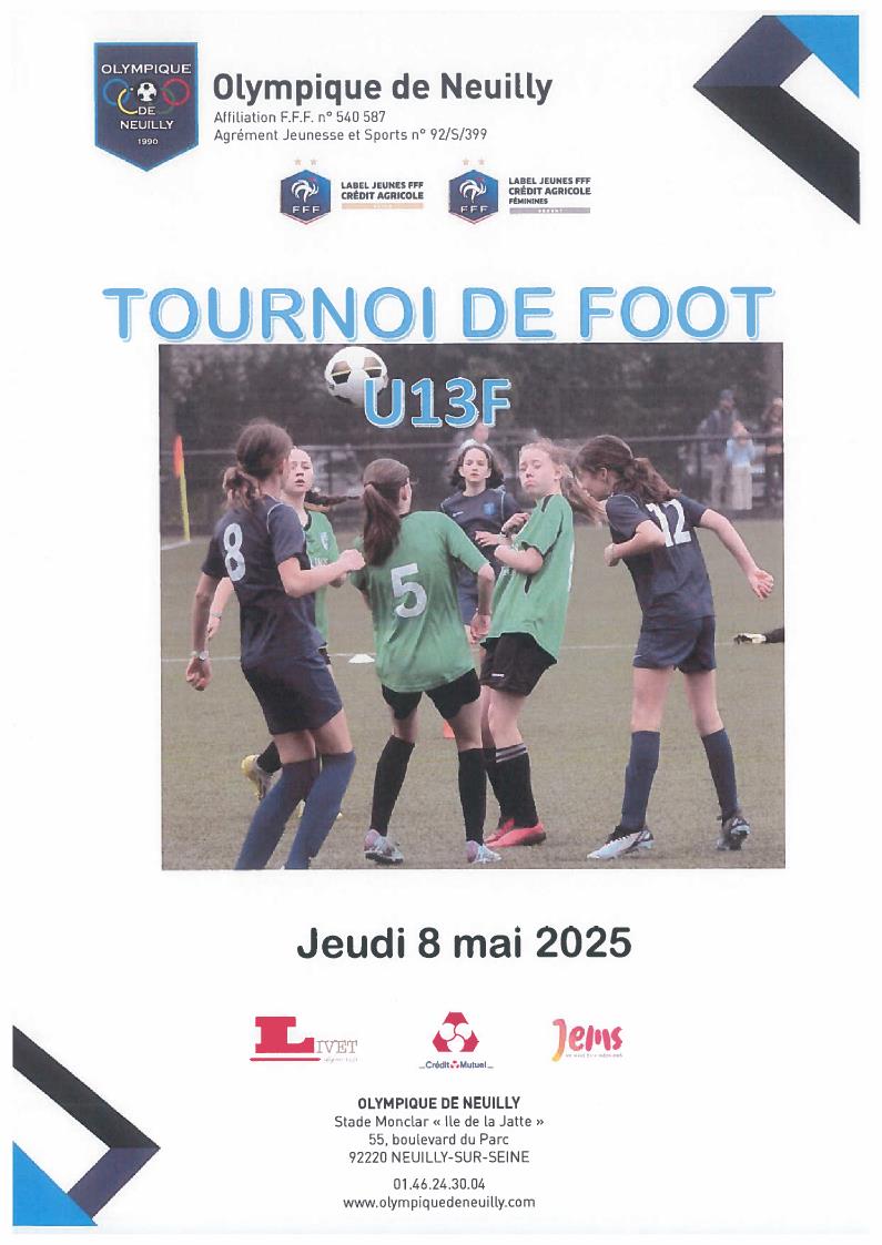🔵🟢🟡🟠🔴TOURNOI U13F DU 8 MAI 2025