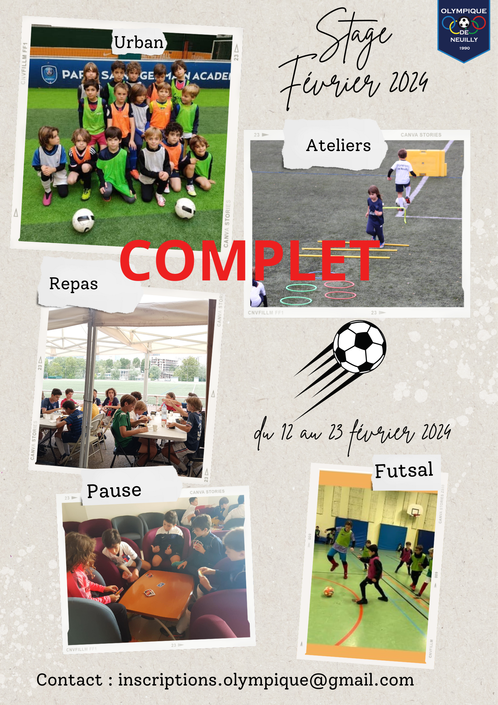 Stage de Février 2024 COMPLET