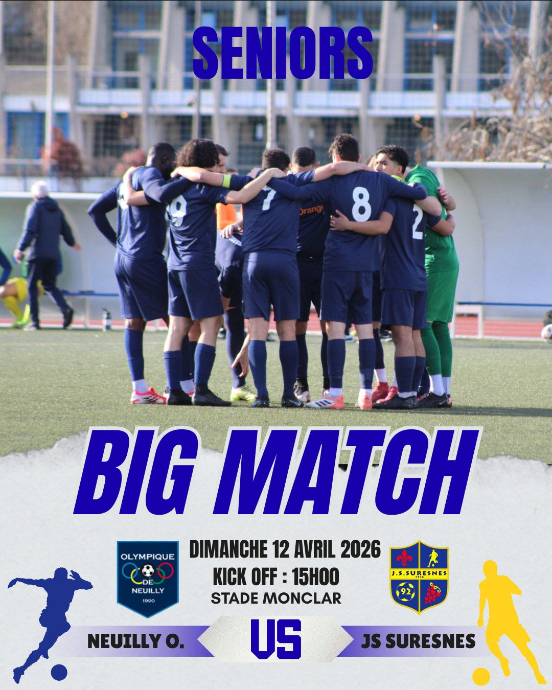 🔵🟢🟡🟠🔴 Match Séniors NEUILLY OLYMPIQUE vs JS SURESNES