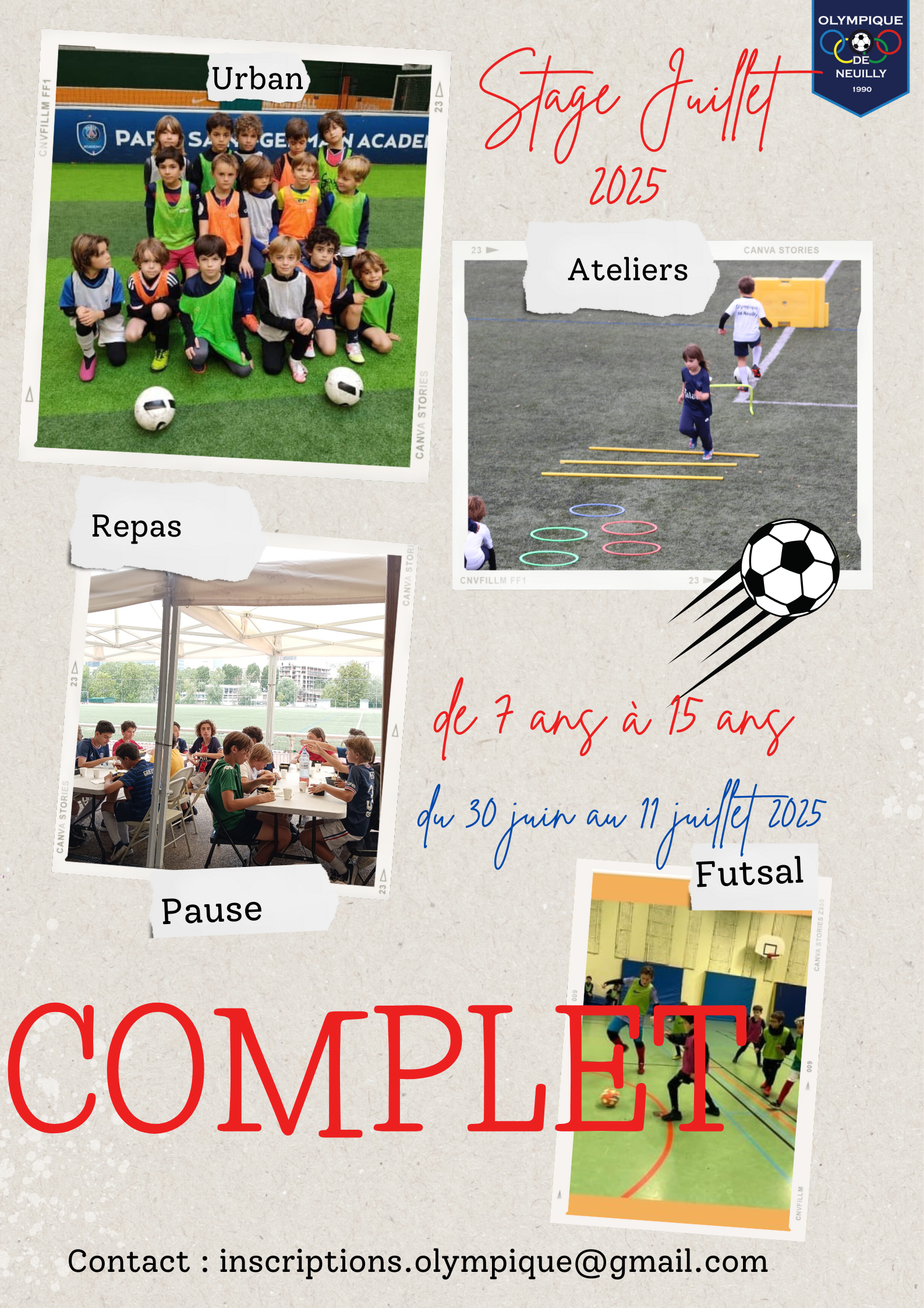 🔵🟢🟡🟠🔴 STAGE ETE 2025 COMPLET