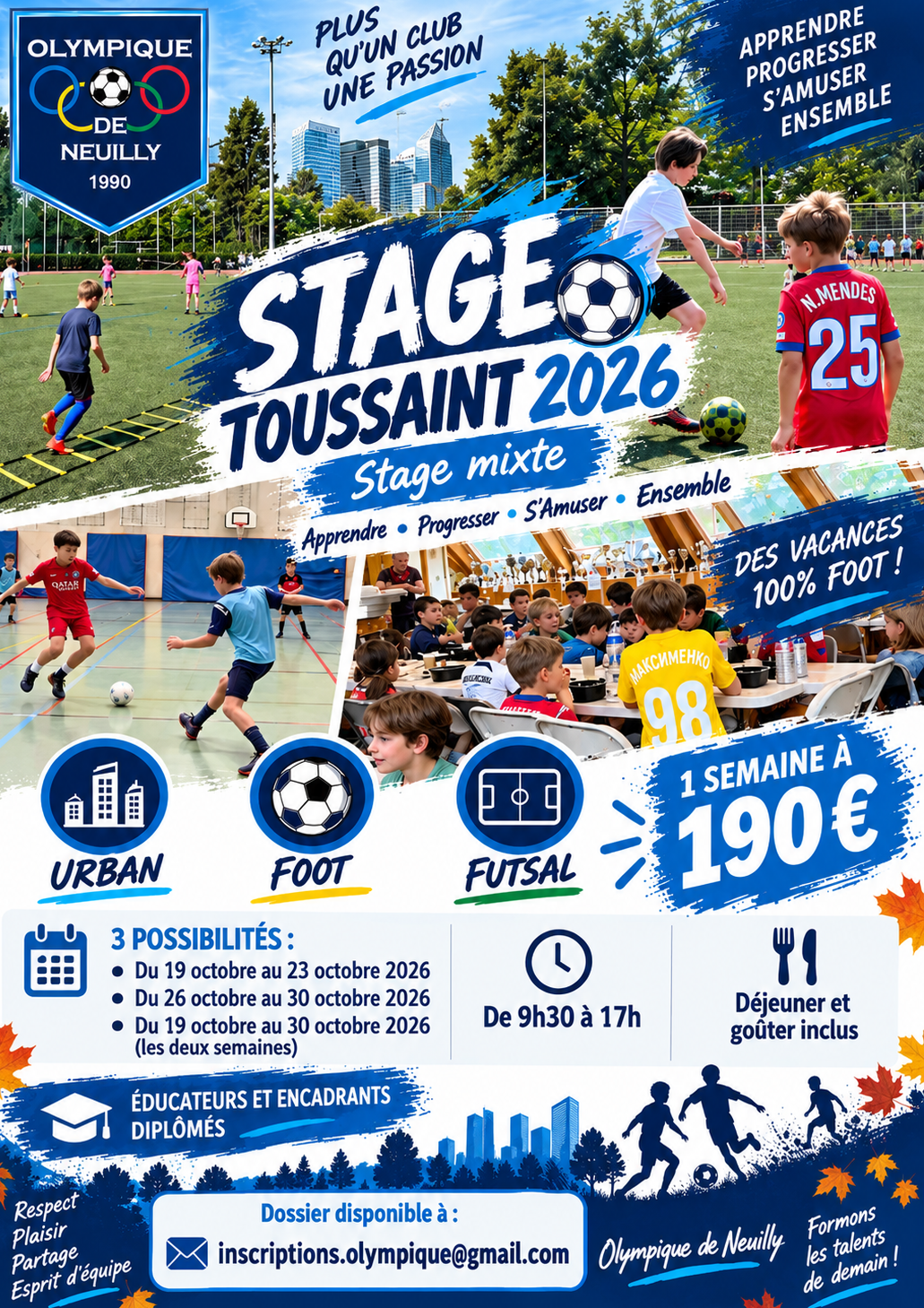 🟦🟩🟨🟧🟥 Stage TOUSSAINT 2026